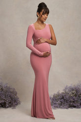 Blush Maternity One Shoulder Bodycon Maxi Dress